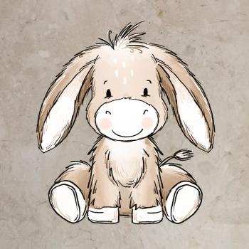 Bügelbild Eselliebe sitzend