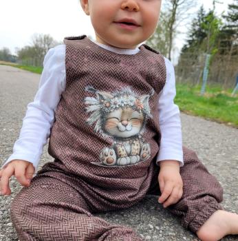 Preview: Bügelbild floraler Boho-Luchs