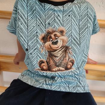 Preview: Bügelbild Bär Halstuch hell