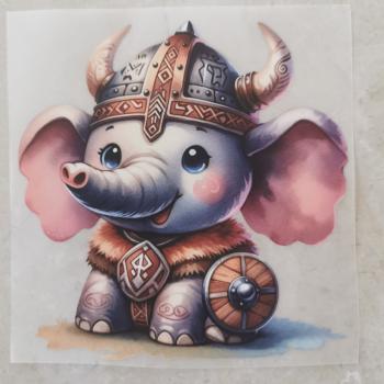 Bügelbild Wikinger-Elefant