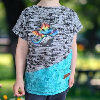 Preview: Bügelbild bunter Drache liegend