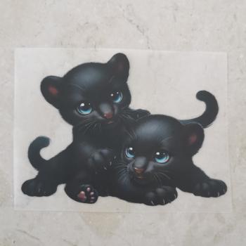 Bügelbild süßes Pantherduo