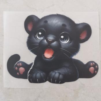 Bügelbild süßer Panther liegend