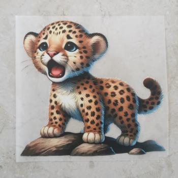 Bügelbild süßer Leopard brüllend