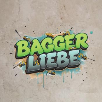 Bügelbild Schriftzug Baggerliebe grün