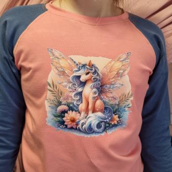 Preview: Bügelbild geflügeltes Einhorn peach
