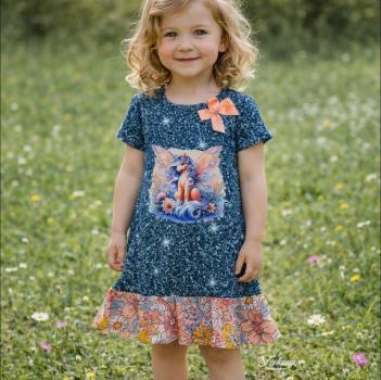 Preview: Bügelbild geflügeltes Einhorn peach