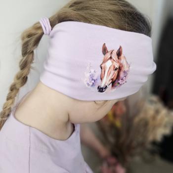 Preview: Bügelbild Pferdekopf floral lila