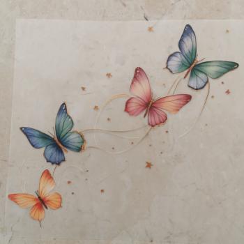 Bügelbild vier zauberhafte Schmetterlinge