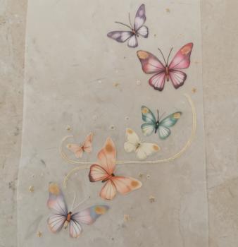 Bügelbild sieben zauberhafte Schmetterlinge geschwungen