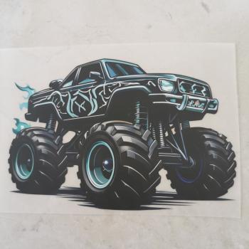 Bügelbild Monstertruck schwarz-blau