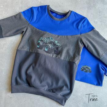 Preview: Bügelbild Monstertruck schwarz-blau