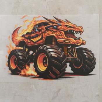 Bügelbild Monstertruck Drache