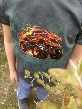 Preview: Bügelbild Monstertruck Drache