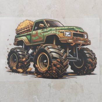 Bügelbild Monstertruck Stroh
