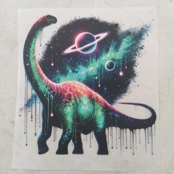Bügelbild Galaxydino Langhals
