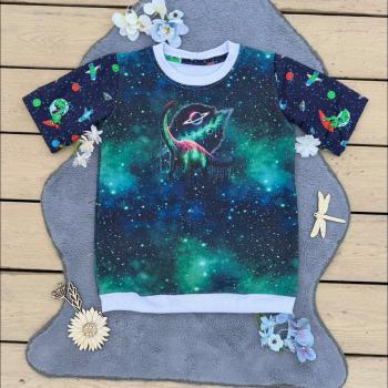 Preview: Bügelbild Galaxydino Langhals