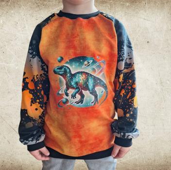 Preview: Bügelbild Galaxydino türkis