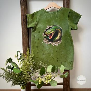 Preview: Bügelbild grüne Schlange Mauerloch