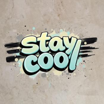 Bügelbild Schriftzug Stay cool gelb-mint