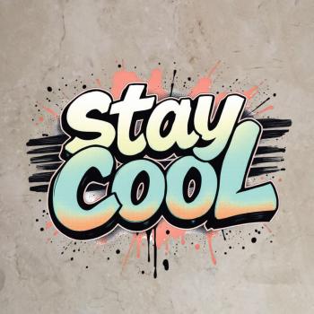 Bügelbild Schriftzug Stay cool mit orange