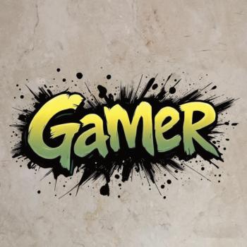 Bügelbild Schriftzug Gamer (olive)