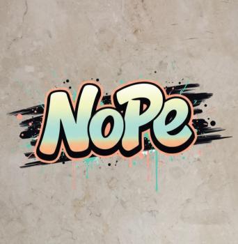 Bügelbild Schriftzug Nope