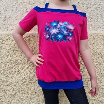 Preview: Bügelbild Galaxyflowers rosa-blau