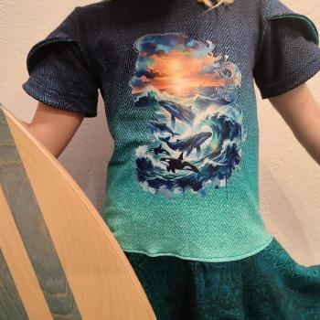 Preview: Bügelbild Damendesign Wale