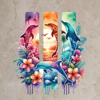 Bügelbild Delfinquartett