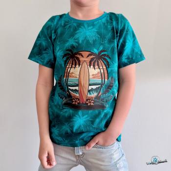 Preview: Bügelbild Surfbrett Palmen