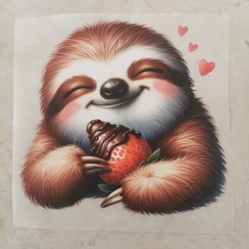 Bügelbild Fauli Schokoerdbeere