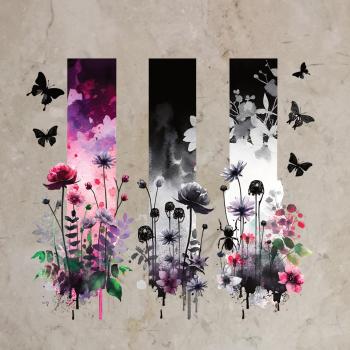 Bügelbild Dark flowers