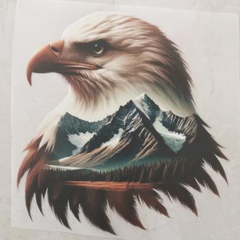 Bügelbild Adler Landschaft braun