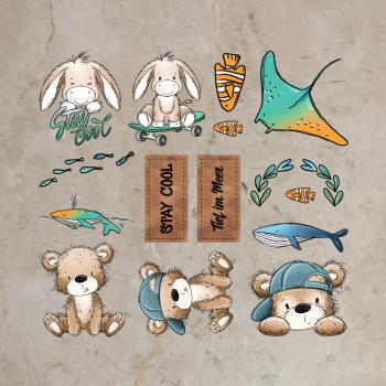 Bügelbild-Bundle Ocean, Esel und Bären