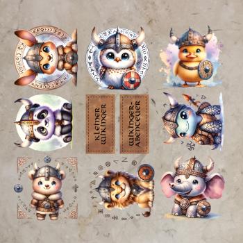 Bügelbild-Bundle süße Wikinger