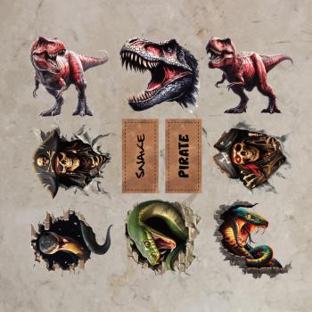 Bügelbild-Bundle Dinos, Skull und Schlangen