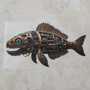 Bügelbild Meeres-Steampunk Fisch