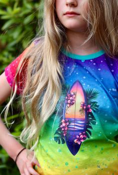 Preview: Bügelbild florales Surfbrett