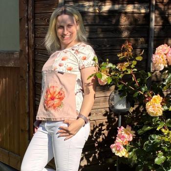 Preview: Bügelbild Sunset-Hibiskus Muscheln