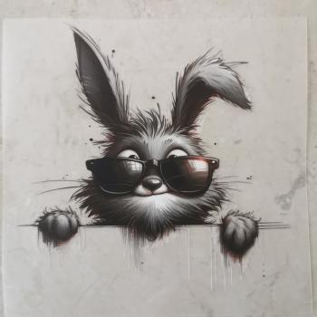 Bügelbild cooler Hase Sonnenbrille