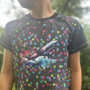 Preview: Bügelbild Flugzeug abhebend Splashes