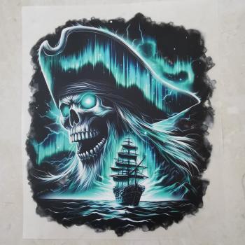 Bügelbild Lichter-Skull leuchtende Augen seitlich