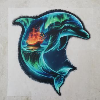 Bügelbild Lichter-Delfin Schiff