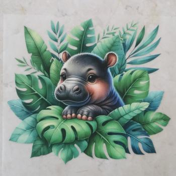 Bügelbild Dschungelhippo