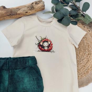 Preview: Bügelbild Maus in Himbeere