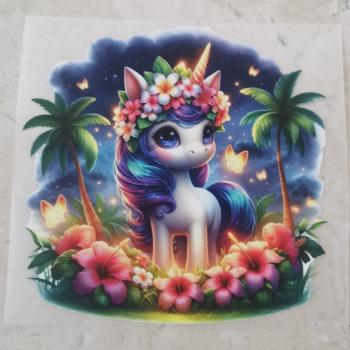 Bügelbild tropisches Einhorn stehend