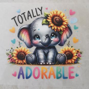 Bügelbild süßer Sonnenblumenelefant