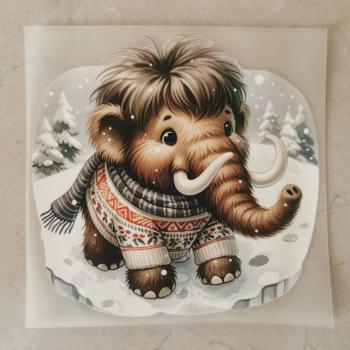 Bügelbild Mammut im Schnee