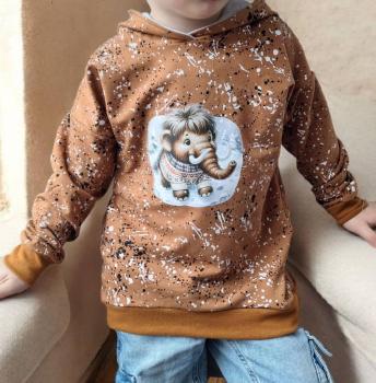 Preview: Bügelbild Mammut im Schnee